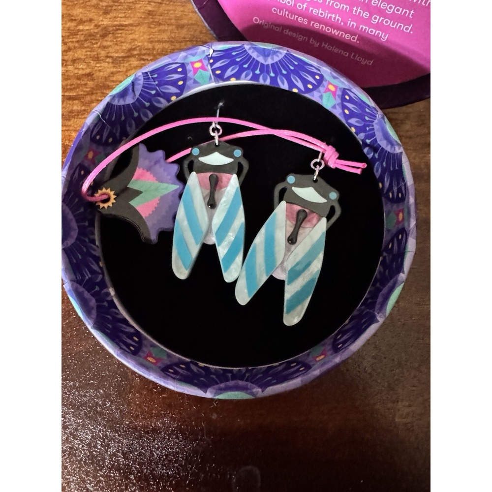 Erstwilder Deco Cicada Drop Earrings New In Box
